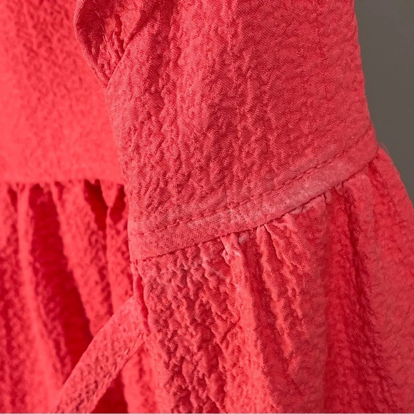 Calvin Klein Women's Flutter Sleeve V-Neck Gauze Dress Size 12 NWT Watermelon - Picture 14 of 16